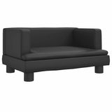Dog Bed Black 60x40x30 cm Faux Leather - Front View