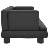 Dog Bed Black 60x40x30 cm Faux Leather - Top-Down View