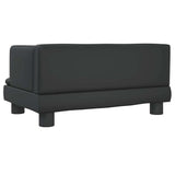 Dog Bed Black 60x40x30 cm Faux Leather - 45-Degree Angle
