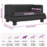 Dog Bed Black 60x40x30 cm Faux Leather - Close-Up Angle