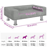 Dog Bed Light Grey 70x45x26.5 cm Velvet