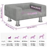 Dog Bed Light Grey 50x40x26.5 cm Velvet - Close-Up Angle