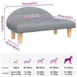 Dog Bed Light Grey 70x52x30 cm Fabric - Close-Up Angle
