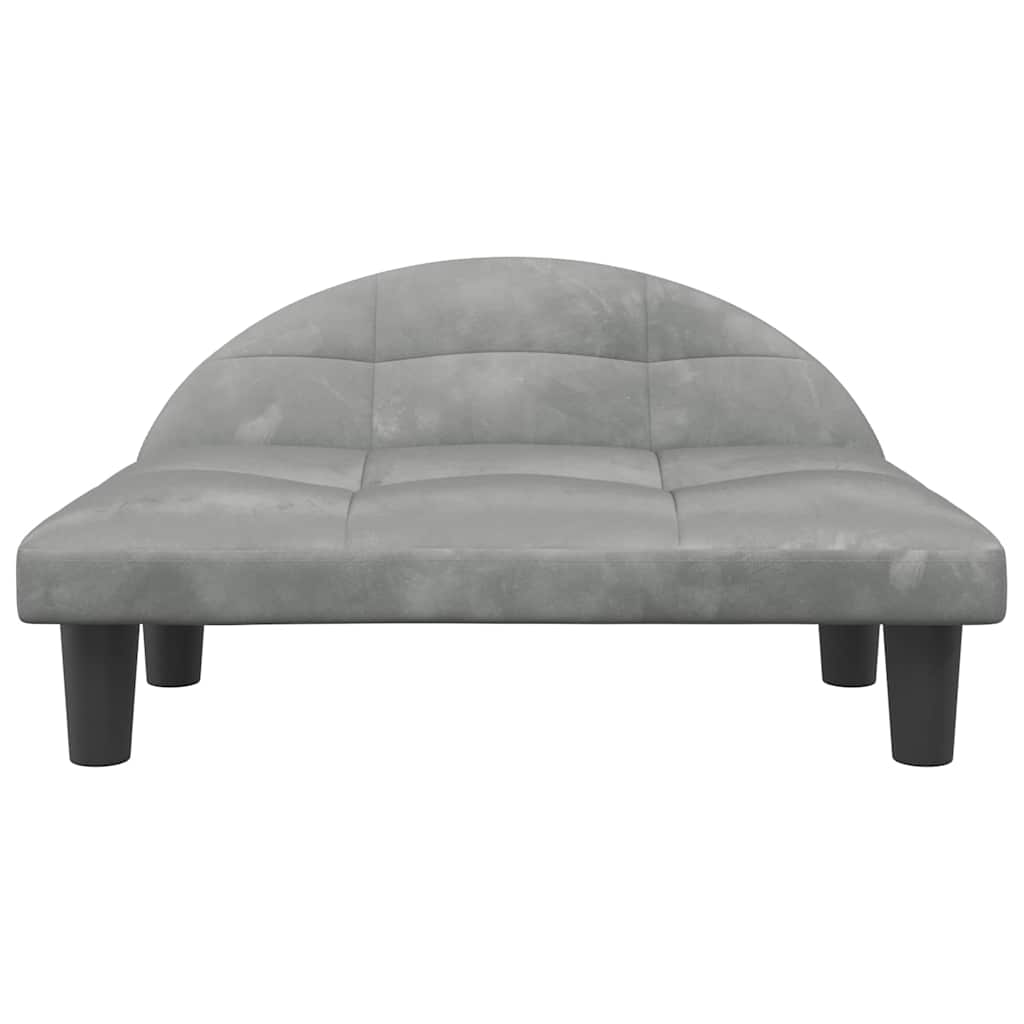 Dog Bed Light Grey 70x52x30 cm Velvet