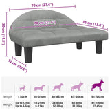 Dog Bed Light Grey 70x52x30 cm Velvet - Close-Up Angle