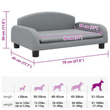 Dog Bed Light Grey 70x45x30 cm Fabric - Close-Up Angle