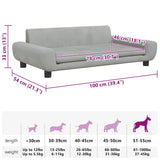 Dog Bed Light Grey 100x54x33 cm Velvet