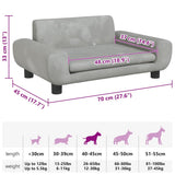 Dog Bed Light Grey 70x45x33 cm Velvet