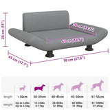 Dog Bed Light Grey 70x45x28 cm Fabric - Close-Up Angle
