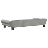 Dog Bed Light Grey 100x50x21 cm Velvet - Top-Down View