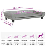 Dog Bed Light Grey 100x50x21 cm Velvet