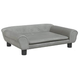 Dog Bed Light Grey 70x48x22 cm Velvet - Front View