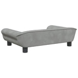 Dog Bed Light Grey 70x48x22 cm Velvet - 45-Degree Angle