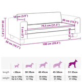 Dog Bed with Extension Light Grey 100x50x30 cm Velvet
