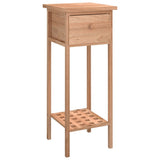 Side Table with Drawer 25x25x60cm Solid Wood Walnut - Front View