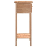 Side Table with Drawer 25x25x60cm Solid Wood Walnut - Rear View