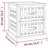 Bedside Cabinets 2 pcs 34x34x34 cm Solid Wood Walnut - Extra Image