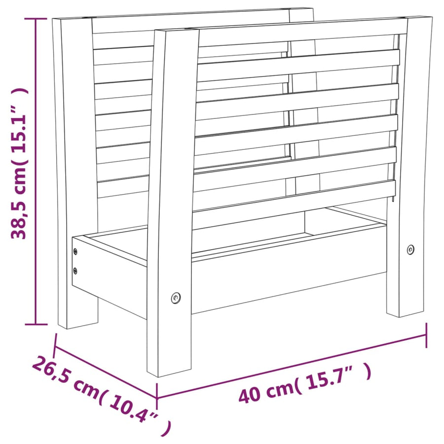 Magazine Rack 40x26.5x38.5 cm Solid Wood Walnut