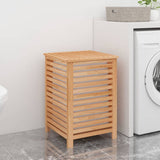 Laundry Basket 45x45x65 cm Solid Wood Walnut - Side View