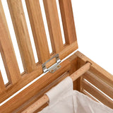 Laundry Basket 45x45x65 cm Solid Wood Walnut - Low Angle