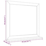 Wall Mirror 55x55 cm Solid Wood Walnut - Close-Up Angle