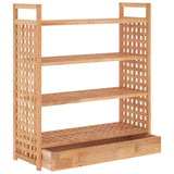 Shoe Rack with Drawer 70x27x81 cm Solid Wood Walnut - Top-Down View