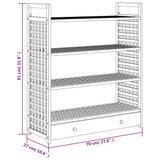 Shoe Rack with Drawer 70x27x81 cm Solid Wood Walnut - Extra Image