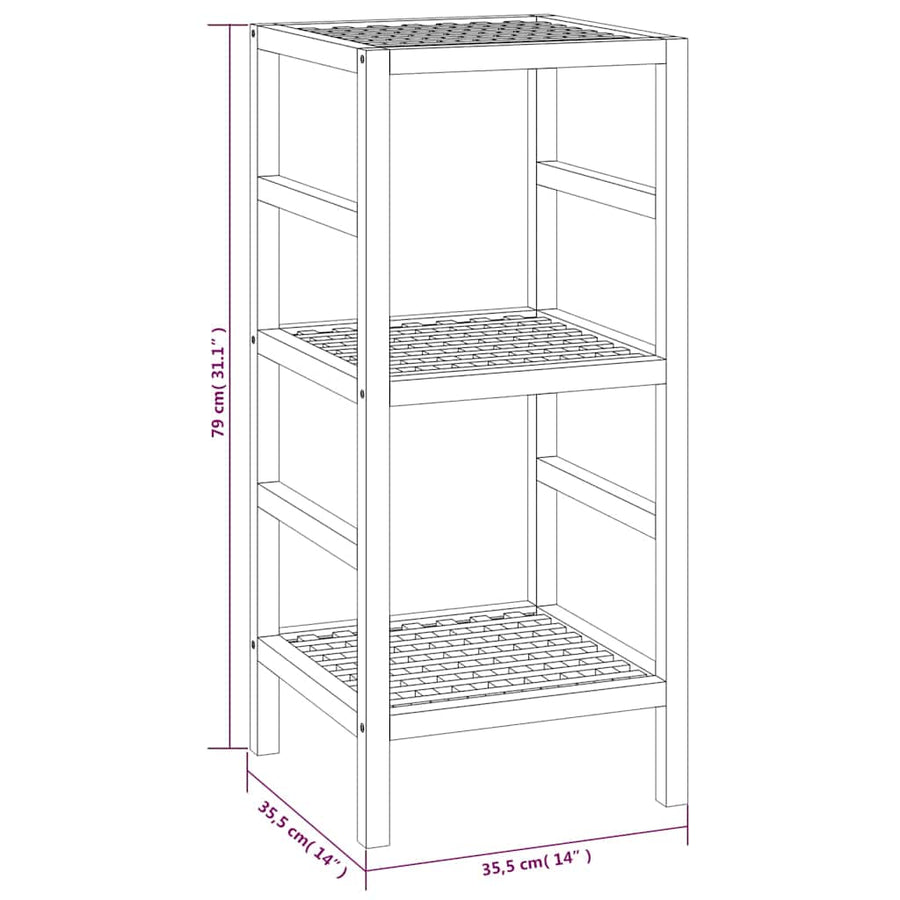 Bathroom Shelf 35.5x35.5x79 cm Solid Wood Walnut