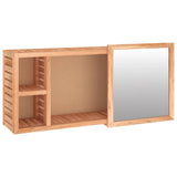 Mirror Cabinet 80x17x34 cm Solid Wood Walnut - Front View