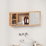 Mirror Cabinet 80x17x34 cm Solid Wood Walnut - Side View