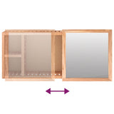 Mirror Cabinet 80x17x34 cm Solid Wood Walnut - Close-Up Angle