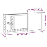 Mirror Cabinet 80x17x34 cm Solid Wood Walnut - Low Angle