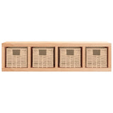 Wall Shelf with Baskets 62x18x16 cm Solid Wood Walnut