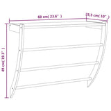 Towel Rack 60x25.5x49 cm Solid Wood Walnut - Rear View