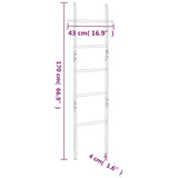Towel Ladder 170 cm Solid Wood Walnut - Rear View
