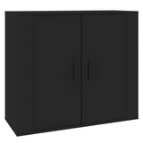 Sideboard Black 80x33x70 cm Engineered Wood - Front View