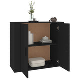 Sideboard Black 80x33x70 cm Engineered Wood - Rear View