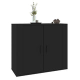 Sideboard Black 80x33x70 cm Engineered Wood - Close-Up Angle
