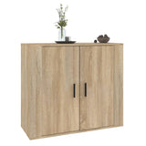 Sideboard Sonoma Oak 80x33x70 cm Engineered Wood - Close-Up Angle