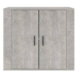 Sideboard Concrete Grey 80x33x70 cm Engineered Wood - Side View