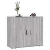 Sideboard Grey Sonoma 80x33x70 cm Engineered Wood - Rear View