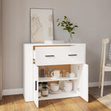 Sideboard White 80x33x70 cm Engineered Wood - Rear View