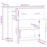 Sideboard High Gloss White 80x33x70 cm Engineered Wood - Extra Image