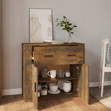 Sideboard Smoked Oak 80x33x70 cm Engineered Wood - Rear View