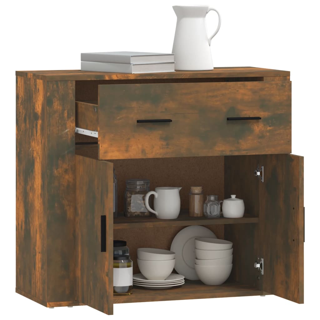 Sideboard Smoked Oak 80x33x70 cm Engineered Wood