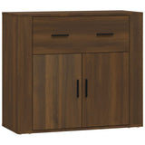 Sideboard Brown Oak 80x33x70 cm Engineered Wood - Front View