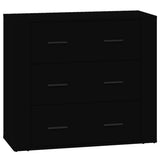 Sideboard Black 80x33x70 cm Engineered Wood - Front View