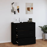 Sideboard Black 80x33x70 cm Engineered Wood - Close-Up Angle