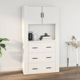 Wall Cabinet White 80x33x80 cm Engineered Wood - Close-Up Angle