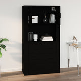 Wall Cabinet Black 80x33x80 cm Engineered Wood - Low Angle